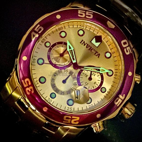 NEW Invicta Pro Diver 48MM Gold Dial Quartz Gold Bracelet Watch - Picture 10 of 10